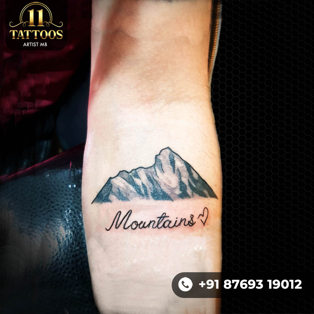 Mountain tattoo, travel tattoo
